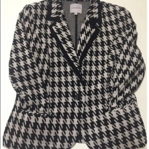 Blazer Houndstooth Catherine Melandrino Black & White Medium Blazer Jacket